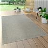 Paco Home Tappeto in tessuto piatto per interni ed esterni Effetto sisal Look naturale Tinta unita Grigio Dimensioni 120x170 cm