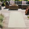 Teppich-Traum Tappeto da salotto per esterni resistente con motivo a linee rettangolari in color crema Dimensioni - 60 x 180 cm