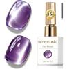 Senvenski Gelatina Vetro Cat Eye Smalto Semipermanente, 15ML Occhi di Gatto Magnetica per Gel Unghie Kit Olografico Glitterato Cristallo Smalti Unghie Salon Home DIY (Viola, 0.5fl oz)