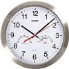 MAURER 5152010 Reloj De Pared Ø 30 cm. con Higrometro y Termometro. Frontal En Acero