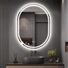 Dripex Specchio Bagno LED 60 x 80 cm Bluetooth Luce Specchio Ovale con Anti Nebbia 3 Temperature Colore,Dimmerabile HD Specchio Moderno con retroilluminato-IP44