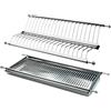 Generico Kit Scolapiatti da Incasso in Acciaio Inox, da 86 cm, con Vassoio Vaschetta Raccogligocce per Pensile