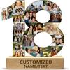 AGEUIRPOD Collage Foto Personalizzate 1-99 Età Numero, Cornice Personalizzata con Foto per 18 anni Compleanno Donna Uomo, Anniversario Compleanno Decorazioni 18 anni, Idea Regalo Compleanno Anniversario