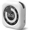XREXS Timer Visivo Bianco Ricaricabile Conto Su E Rovescia | Barra progresso, volume luminosità regolabili, suono potente, magnetico, per bambini adulti cucina scuola ufficio