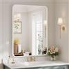 Dripex Specchio da parete Rettangolare, 55 x 75 cm HD Specchio con cornice in alluminio,Specchio cosmetico, infrangibile specchio decorativo per Bagno Spogliatoio Soggiorno (Bianco)