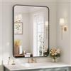 Dripex Specchio da parete Rettangolare, 55 x 75 cm HD Specchio con cornice in alluminio,Specchio cosmetico, infrangibile specchio decorativo per Bagno Spogliatoio Soggiorno (Nero)