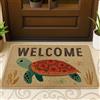 Generic Zerbino a forma di tartaruga, con alghe costiere, corallo, estate, turchese, in gomma, antiscivolo, decorazione per esterni, porta d'ingresso, patio, 73 x 43 cm