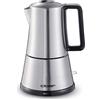 Cloer 5928 Caffettiera Elettrica da 3-6 Tazze, Moka Maker, 365 W, imbuto in acciaio inossidabile, spegnimento di sicurezza, valvola di sicurezza, interruttore ON/OFF, corpo in acciaio inossidabile