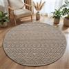 Carpetsale24 Tappeto Rotondo 120 cm Beige Design Vintage Bouclé Anelli Stile Scandinavo Moderno Morbido Resistente Facile da Pulire per Soggiorno Sala da Pranzo Camera