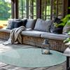 SIMPEX Tappeto Indoor Outdoor rotondo 160 cm blu tinta unita lavabile impermeabile tessitura piatta ideale per balcone terrazza giardino e cucina