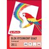 Herlitz® Blocco di disegno | Formato foglio A4 | 20 Fogli | Carta bianca per disegnare, dipingere con matite, schizzi a matita, ritagliare, piegare origami | Peso 80 g/m² bianco come la neve pratico