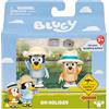 Bluey Confezione da 2 statuette giocattolo robuste articolate con cappelli rimovibili, piccole action figure per bambini dai 3 anni in su
