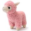 com-four® peluche lama 22 cm - alpaca morbido in 100% poliestere - pupazzo soffice - giocattolo tenero per regalo e decorazione (lama rosa)