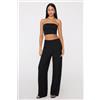 Tezenis Crop Top A Fascia Microfibra Donna Nero