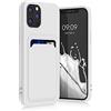 kwmobile Custodia Compatibile con Apple iPhone 12 / iPhone 12 Pro Cover - Back Case Cellulare con Slot Porta Carte - Morbida in Silicone TPU bianco matt