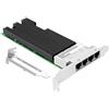 Euqvos Intel X710-T4 PCIe Ethernet Convergente Adattatore di rete 10 Gigabit Ethernet Server NIC 4x RJ45 Porte Supporto Windows/Linux/Ubuntu/Freebsd