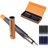 GC QUILL Set penna stilografica - Pennino fine con 12 cartucce d'inchiostro e convertitore di ricarica, set regalo per scrittura calligrafica