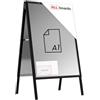 ALLboards Espositore pubblicitario con cavalletto a scatto A1 bifacciale struttura in alluminio nerobar