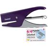 Colourbook Kit Cucitrice A Pinza Con 1000 Punti Metallici 6/4, Set Ufficio Scuola Casa, Spillatrice In Metallo Ergonomica, Fino A 10 Fogli, Varianti Colore Assortite (Prugna)