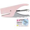 Colourbook Kit Cucitrice A Pinza Con 1000 Punti Metallici 6/4, Set Ufficio Scuola Casa, Spillatrice In Metallo Ergonomica, Fino A 10 Fogli, Varianti Colore Assortite (Rosa)