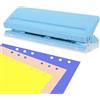 CAAGGMM Perforatrice a 6 Fori, Perforatrice per Carta, Capacita 6 Fogli Foratrice in Metallo, Perforatore per Ufficio, Regolabile Foratrice Buca Fogli da Tavolo, per A3, A4, A5, B3, B4, B5 Carta(Celeste)