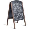 COSTWAY Lavagna Cavalletto, Lavagna da Esterno per Ristorante con 2 Facce in Legno Pieghevole per Messaggi Pubblicitari del Negozio (Medello 1)