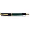 Pelikan Souverän M 800 986414 Piston Fountain Pen with Biolcor-Gold Nib 18 Carat 750 1 Item Black Nib Width F Colour
