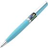 Xezo Speed Master Penna a sfera, meccanismo a rotazione, punta media. Azzurro cielo opaco con conchiglia marina pāua abalone. Placcata cromo. Corpo leggero in ottone. Unicità di design.