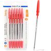 Pryma Penna a Sfera a Scatto Click Punta 0,7 mm - Scrittura Fluida e Precisione (6, Rosso)