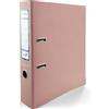 Netuno 1 raccoglitore A4 rosa pastello (lucido) 7,5 cm 2 anelli raccoglitore colorato per documenti ufficio con Meccanismo a Leva tasca Trasparente organizer faldone documenti classificatore