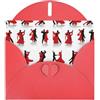 BKDODKS Set di biglietti di auguri con stampa di danza da sala da ballo, 10,2 x 15,2 cm, biglietti di ringraziamento versatili,
