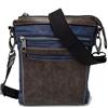 Avirex Borsello Uomo a Tracolla in Eco Pelle, Borsa a Tracolla Uomo Impermeabile con Tasche a Zip in Stile Moderno, Collezione Lexington LXG14 (Blue)