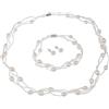 Treasure Bay Elegante Parure di Perle Collana Bracciale e Orecchini