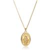 Molly Brown Collana con medaglietta della Vergine Maria in oro 18 carati, ideale come regalo per la prima comunione per ragazze, battesimi, damigelle d'onore e damigelle d'onore
