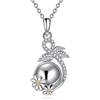 POPLYKE Collana con urna per ceneri in argento Sterling con filigrana per ceneri di cremazione, gioiello commemorativo con strumento di riempimento, Argento sterling, Zirconia cubica 925