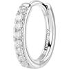Brosway Orecchino Singolo Donna, Orecchino a Cerchio in Argento e Infinite White | Collezione FANCY - FIW89