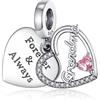 Amuefer Per sempre nonna Charm Compatibili Bracciale Collana, Argento Sterling Ciondolo Compleanno Natale Gioielli Regali per le Donne Moglie Amici