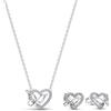 PANDORA Set di gioielli composto da collana e orecchini, cuore e farfalla intrecciati, gioielli simbolici, collana e orecchini a lobo, confezione multiprodotto n. 21781