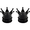 cyclingcolors 2x Cappucci delle valvole cappuccio tappi valvola forma di corona re e regina in plastica Schrader per pneumatici bici moto auto auto quad monopattino, nero
