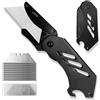 DGSLWH 1 pezzi Taglierino Cutter Professionale, Coltello Taglierino, Professional Taglierino, Cutter Multifunzione, Lama sostituibile in acciaio inossidabile 420, per il taglio di plastica, carta(Nero)