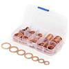 DollaTek 8 dimensioni Rondelle in rame massiccio Set tappo rondella Assortimento Rondella Scatola in plastica Accessori hardware professionali - 120 pezzi
