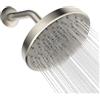 Homfan Soffione doccia fisso ad alta pressione, 15,2 cm, funzione singola, 1 set di soffione doccia ABS+SS, set doccia in silicone (nichel spazzolato)
