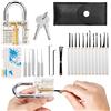 LURICO Kit di Apertura Della Serratura Universale Fabbro Lockpicking Con Lucchetto Da Allenamento Trasparente E Grimaldelli Carta Di Credito Pratica Aprire le Serrature Set per Principianti