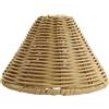 DOITOOL Paralume in Rattan Intrecciato Conico Stile Vintage per Lampada da Terra e Tavolo in Ferro, Sostituzione Paralume e Cucina Rustica