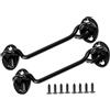 ZiYuya 2pcs gancio e chiavistello a occhiello, gancio porta in acciaio inox, gancio per cancello della cabina, gancio blocca gancio finestra chiusura con gancio e occhiello resistente gancio 6 Inch