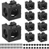 DBREAKS 10 pezzi 40x40 connettori angolari 3-Way Corner Cube, Profilo in alluminio 40x40 Accessori con viti e dadi, supporto angolare 3D per profilo estruso, nero