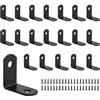 Biqing 20 staffe angolari a L, staffe angolari in metallo a 90 gradi, per mensole, cassettiere, sedie con viti, 30 x 30 mm, nere