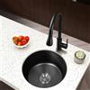 HSPLXYT Lavello rotondo nero, lavello da cucina a vasca singola, lavabo in acciaio inox, lavabo a mano, lavello da bar della cucina; adatto for balcone, bar, tavolo da pranzo, studio (Size : 36cm(14.17in))