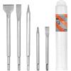 HPMAISON SDS Plus - Set di scalpelli per martello 5 pezzi, piastrelle e cemento, 3 scalpelli piatti e 2 punte