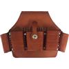 Posheliox Borsa porta attrezzi in pelle di vacchetta di alta qualità, marsupio con cinque scomparti per elettricista con struttura rivettata per campeggio, escursionismo, lavori di riparazione